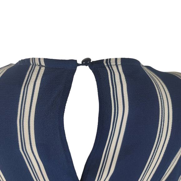 Lily Rose Navy White Stripped Business Casual Women's Jumpsuit Medium NWT - Picture 4 of 7